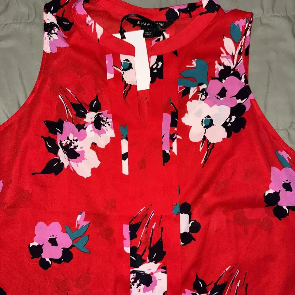 41 Hawthorn Lexie Floral Sleeveless Blouse, Women's Size L - Red Multi